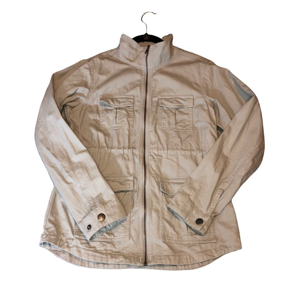 COLUMBIA Womens Khaki Full Zipper Safari Casual Mid Length Jacket Size XS